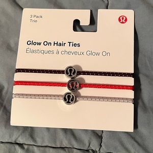 Lululemon NWT Glow on Hair Ties 3 Pack